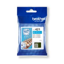 Imagen del cartucho de tinta Brother LC421C de color cian, original, SKU LC421C. Ideal para impresoras de alta calidad.