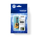 Brother LC421XLVAL cartucho de tinta original multicolor para impresoras, SKU LC421XLVAL. Incluye negro, cian, magenta y amarillo.