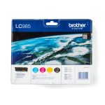 Paquete de 4 cartuchos de tinta Brother LC985VALBP en colores negro, cian, magenta y amarillo, SKU LC985VALBP.