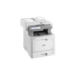 Vista frontal de la Brother MFC-L9570CDW, impresora multifunción láser A4 con resolución de 2400 x 600 DPI, velocidad de 31 ppm y conectividad WiFi. SKU: MFCL9570CDWRE1