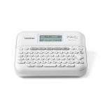 Brother PT-D410, impresora de etiquetas con transferencia térmica, resolución de 180 x 180 DPI, velocidad de 20 mm/s, conectividad alámbrica y teclado TZe QWERTY, SKU PTD410UR1