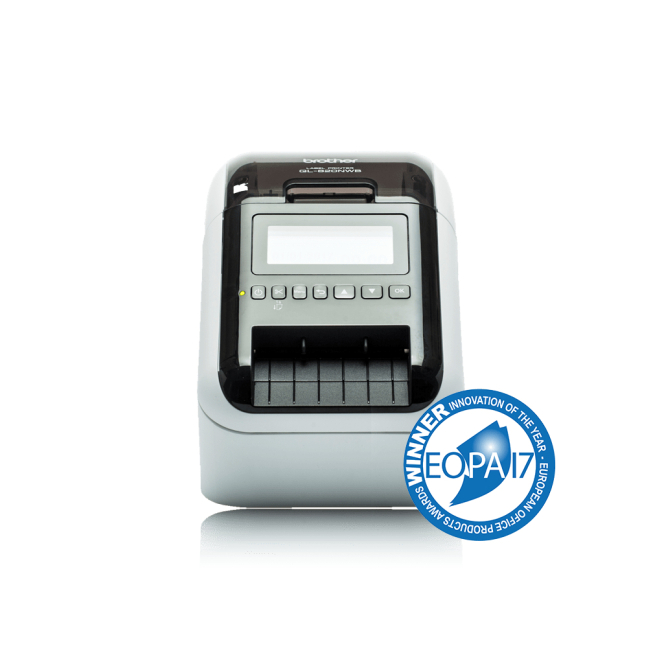 Brother QL-820NWBVMXX1 impresora térmica con conexión inalámbrica y alámbrica Brother QL-820NWBVMXX1 impresora de etiquetas térmica directa en color, 300 x 600 DPI, velocidad de 176 mm/s, compatible con Ethernet y conectividad inalámbrica via DK Wifi y Bluetooth. SKU QL820NWBCZX1.