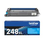 Cartucho de tóner Brother modelo TN-248XLC en color cian, alto rendimiento para impresoras Brother. SKU: TN248XLC