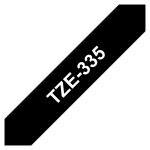 Cinta para impresora de etiquetas Brother, blanco sobre negro, SKU TZE335