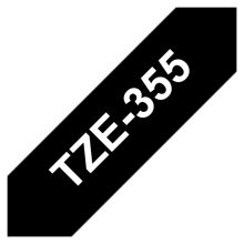 Brother TZE-355 cinta para impresora de etiquetas, color blanco sobre negro, excelente legibilidad, SKU TZE355