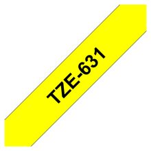 Cinta para impresora de etiquetas Brother TZE-631, negro sobre amarillo, SKU: TZE631, ideal para etiquetado claro y duradero