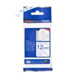 Brother TZE-FA3 cinta para impresora de etiquetas de 12mm, color azul sobre fondo blanco. SKU: TZEFA3