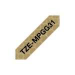 Brother TZE-MPGG31 cinta para impresora de etiquetas en negro sobre oro, SKU TZEMPGG31