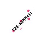 Cinta para impresora de etiquetas Brother TZE-MPPH31, negro sobre rosa, adhesiva, SKU TZEMPPH31