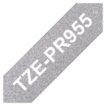 Brother TZE-PR955 cinta para impresora de etiquetas, color blanco sobre plata, SKU TZEPR955