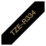 Brother TZE-R334 cinta para impresora de etiquetas con color oro sobre negro, SKU TZER334