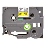 Cinta para impresora de etiquetas Brother TZE-S641, texto negro sobre fondo amarillo. SKU: TZES641