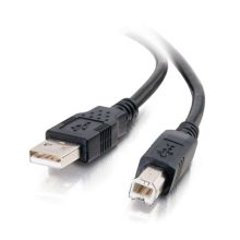 Cable USB 2.0 A/B de 2 metros de la marca C2G en color negro, SKU 28102