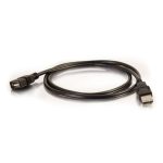 C2G alargador USB 2.0 con conectores A macho a A hembra, longitud de 2 metros, color negro, SKU 52107