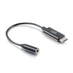 Cable de teléfono móvil C2G, color negro, de 0,09 m de longitud, con conector USB-C a 3,5 mm, SKU 54426
