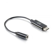 Cable de teléfono móvil C2G, color negro, de 0,09 m de longitud, con conector USB-C a 3,5 mm, SKU 54426