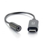 Cable de teléfono móvil C2G, color negro, de 0,09 m de longitud, con conector USB-C a 3,5 mm, SKU 54426