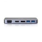 Estación de conexión C2G con USB-C, doble pantalla MST, HDMI, DisplayPort, VGA y alimentación hasta 65 W SKU 84439