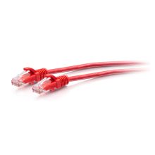 C2G Cable de conexión Ethernet delgado sin apantallar (UTP) con protección antienganche Cat6a de 3 metros en color rojo, SKU C2G30164