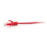 C2G Cable de conexión Ethernet delgado sin apantallar (UTP) con protección antienganche Cat6a de 3 metros en color rojo, SKU C2G30164