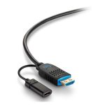 C2G Cable óptico activo (AOC) HDMI de alta velocidad de 10,7 metros, soporta 4K a 60 Hz, clasificación Plénum, SKU C2G41483