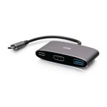 C2G Mini base USB-C 3 en 1 con alimentación HDMI, USB-A y USB-C de hasta 100W, soporte 4K 60Hz. SKU: C2G54460.
