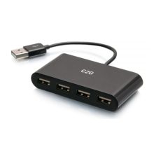 Concentrador USB-A C2G de 4 puertos, modelo SKU C2G54462, ideal para aumentar la conectividad de dispositivos.