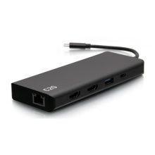 C2G Estación de conexión modelo 54488 con doble pantalla, USB-C 9 en 1, HDMI, Ethernet, USB, audio de 3,5 mm y 60W de alimentación, además es compatible TAA.