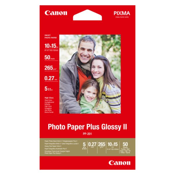 Papel fotográfico Canon de alto brillo en color rojo, ideal para impresiones de alta calidad. SKU 2311B003