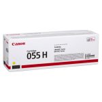 Imagen del cartucho de tóner original Canon 055H en color amarillo, SKU 3017C002, ideal para impresoras Canon con alta demanda de impresión.
