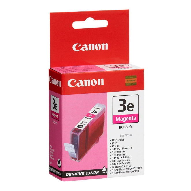 Canon cartucho de tinta original magenta con alta capacidad Cartucho de tinta original magenta Canon BCI-3eM, modelo 4481A002 para impresoras Canon, 1 pieza
