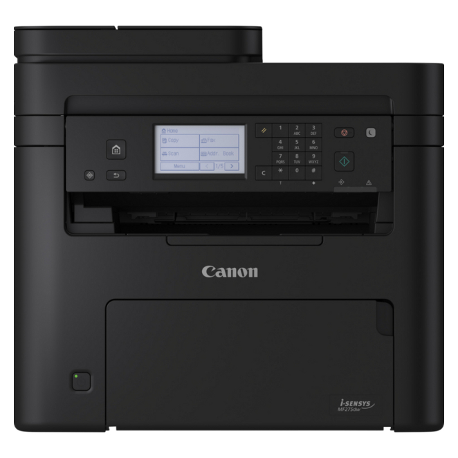 Canon i-SENSYS MF275dw Impresora Láser A4 Wifi Impresora láser Canon i-SENSYS MF275dw A4 con resolución de 2400 x 600 DPI, velocidad de 29 ppm y conectividad Wifi. SKU: 5621C001.
