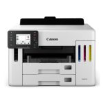 Imagen de la impresora Canon MAXIFY GX5550 de inyección de tinta, color 600 x 1200 DPI, tamaño A4, con conectividad Wifi. SKU 6179C006.