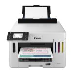 Imagen de la impresora Canon MAXIFY GX5550 de inyección de tinta, color 600 x 1200 DPI, tamaño A4, con conectividad Wifi. SKU 6179C006.