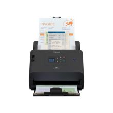 Escáner alimentado con hojas Canon imageFORMULA DR-S250N en color negro, resolución de 600 x 600 DPI, tamaño A4. SKU: 6383C003