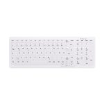 Teclado Active Key modelo AK-C7000F-U1-W/SP, diseño de oficina, con conexión USB y distribución en español, color blanco