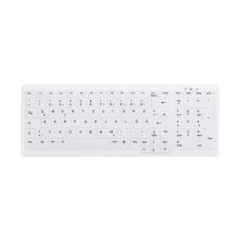 Teclado Active Key modelo AK-C7000F-U1-W/SP, diseño de oficina, con conexión USB y distribución en español, color blanco
