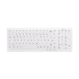 Teclado Active Key modelo AK-C7000F-U1-W/SP, diseño de oficina, con conexión USB y distribución en español, color blanco