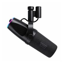 Micrófono CHERRY NGALE X con tecnología RGB y diseño en color negro, SKU CX-NGALE-X-RGB-BLACK, ideal para grabaciones de alta calidad