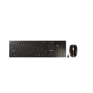 CHERRY DW 9100 SLIM teclado y ratón inalámbricos, RF Wireless + Bluetooth, QWERTY español, color negro, SKU JD-9100ES-2