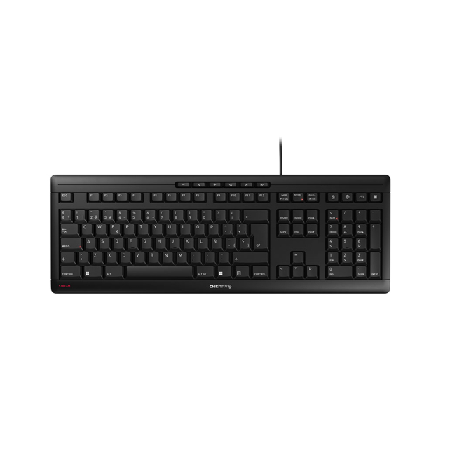 CHERRY STREAM Teclado USB QWERTY Español Negro de Alta Calidad Teclado CHERRY STREAM Universal USB QWERTY en español color negro, modelo JK-8500ES-2