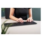 Teclado inalámbrico CHERRY KW 9100 SLIM, compatible con RF Wireless y Bluetooth, diseño QWERTY en inglés, color negro, SKU JK-9100EU-2