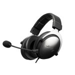 Auriculares gaming CHERRY XTRFY XG-H1 con diadema ajustable, alámbrico y colores negro y plata. SKU: XG-H1