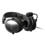 Auriculares gaming CHERRY XTRFY XG-H1 con diadema ajustable, alámbrico y colores negro y plata. SKU: XG-H1