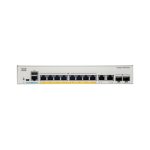 Vista frontal del switch Cisco Catalyst C1000-8T-2G-L, un dispositivo gris con 8 puertos Gigabit Ethernet y funciones de gestión L2. SKU: C1000-8T-2G-L