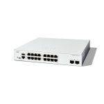 Imagen del switch Cisco C1300-16T-2G, gestionado L2/L3 con 16 puertos Gigabit Ethernet (10/100/1000), color blanco. SKU: C1300-16T-2G