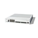 Vista frontal del Cisco Catalyst C1300-16XTS, un switch gestionado L2/L3 de 16 puertos en color gris, SKU C1300-16XTS