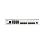Vista frontal del Cisco Catalyst C1300-16XTS, un switch gestionado L2/L3 de 16 puertos en color gris, SKU C1300-16XTS