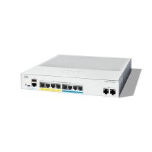 Imagen del Cisco Catalyst C1300-8MGP-2X, un switch gestionado L2 L3 Gigabit Ethernet con soporte PoE, en color gris. SKU: C1300-8MGP-2X.