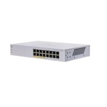 Imagen del Cisco CBS110, un switch no administrado L2 Gigabit Ethernet PoE 1U en color gris. SKU CBS110-16PP-EU.